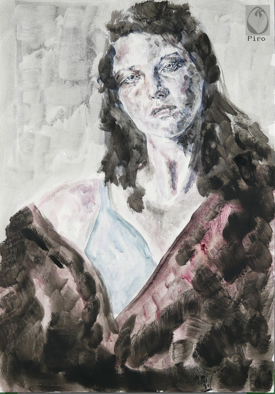 oil on paper - olio su carta di Piro